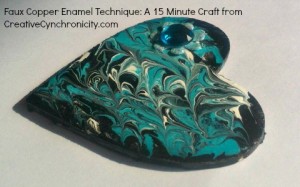 Faux Copper Enamel Technique from CreativeCynchronicity.com
