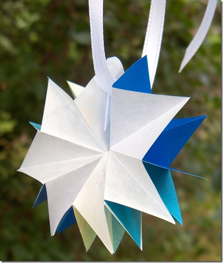 folded paper starburst ornament