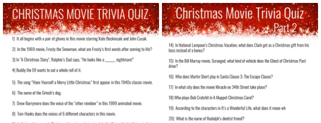 Christmas Movie Trivia Quiz Creative Cynchronicity