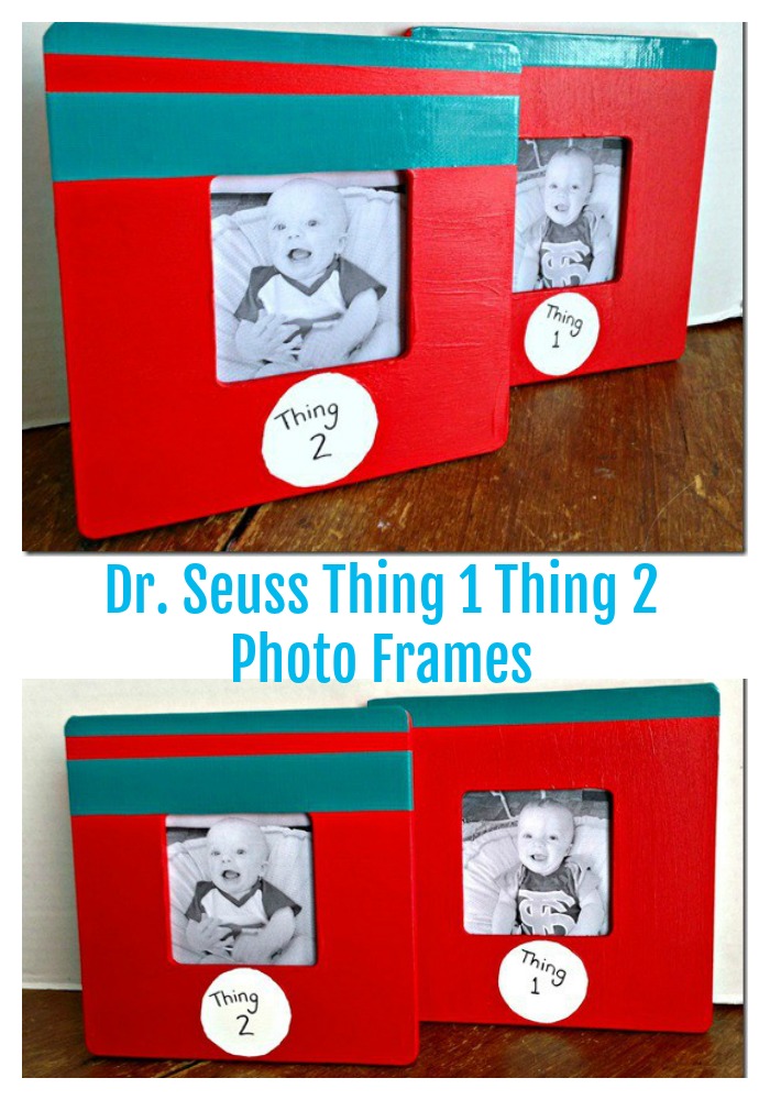 DIY dr seuss thing 1 thing 2 photo frames