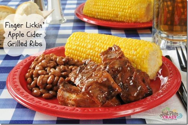 Finger Lickin' Apple Cider Grilled Ribs - this is a delicious main dish for your next summer BBQ