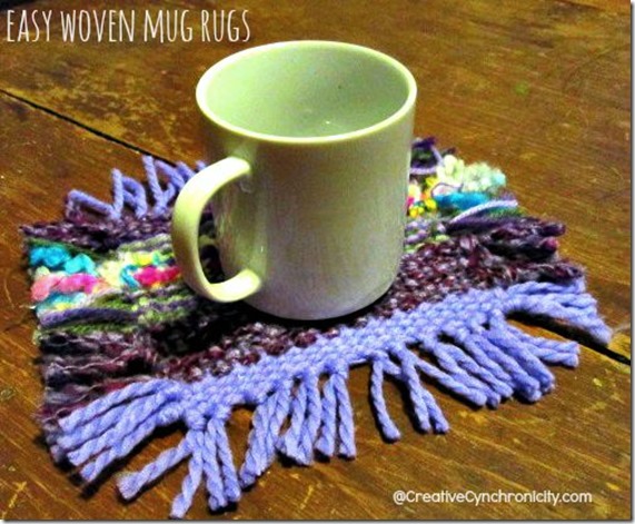 Easy Woven Yarn Mug Rugs {100 Days to Christmas} - Creative