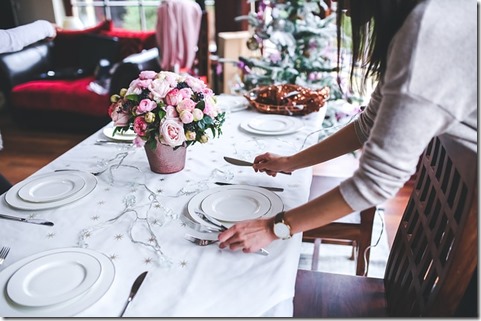 Setting the holiday table