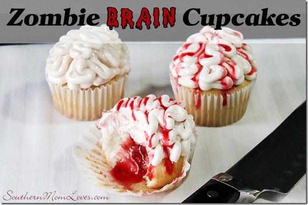 zombie brain cupcakes