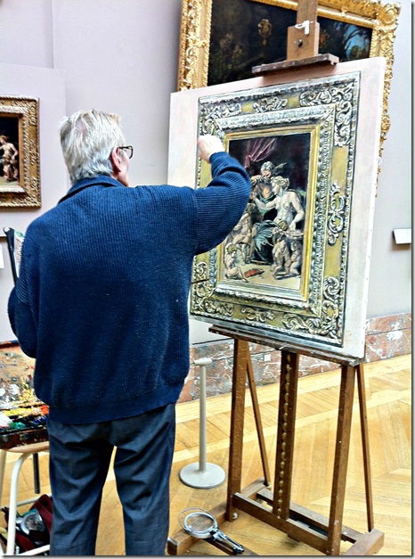 artist painting at the louvre