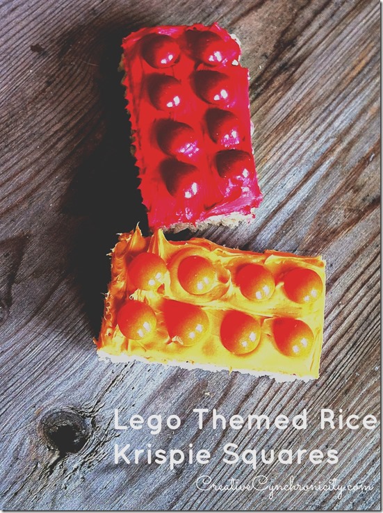 Lego Themed Rice Krispie Squares for a Lego Night with Netflix
