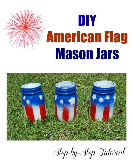 Celebrate the 4th of July or other patriotic American holidays with these DIY American Flag Mason Jars.