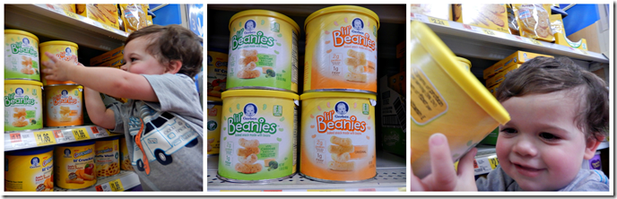 Sawyer loves Gerber Lil Beanies Toddler Snacks