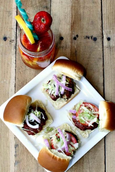 recipes for strawberry lemonade and bacon blue cheese sliders