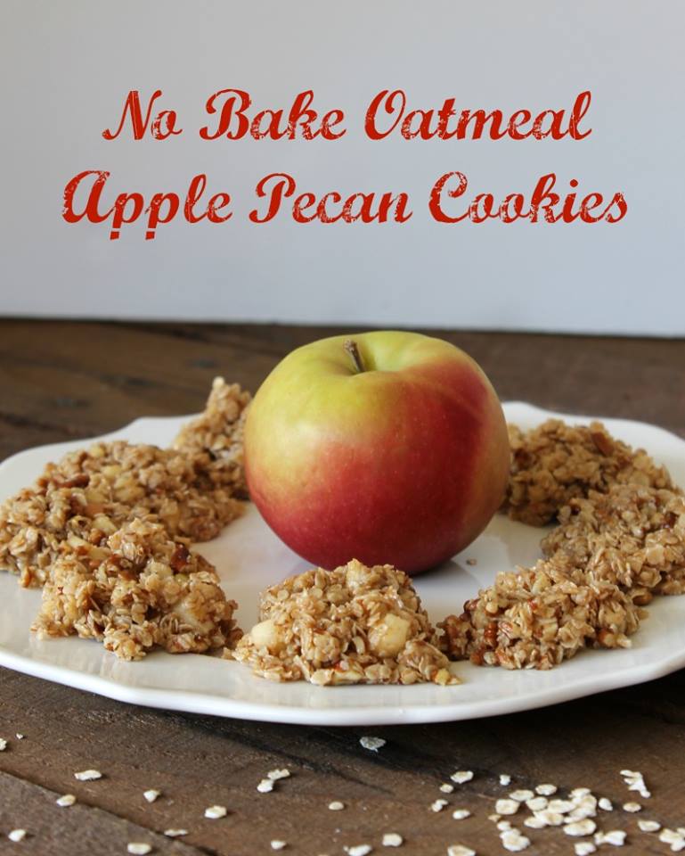 No Bake Oatmeal Apple Pecan Cookies Recipe