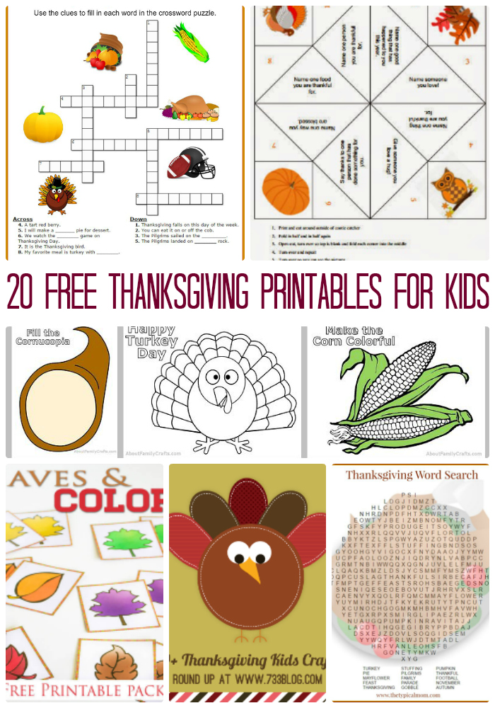 free Thanksgiving printables