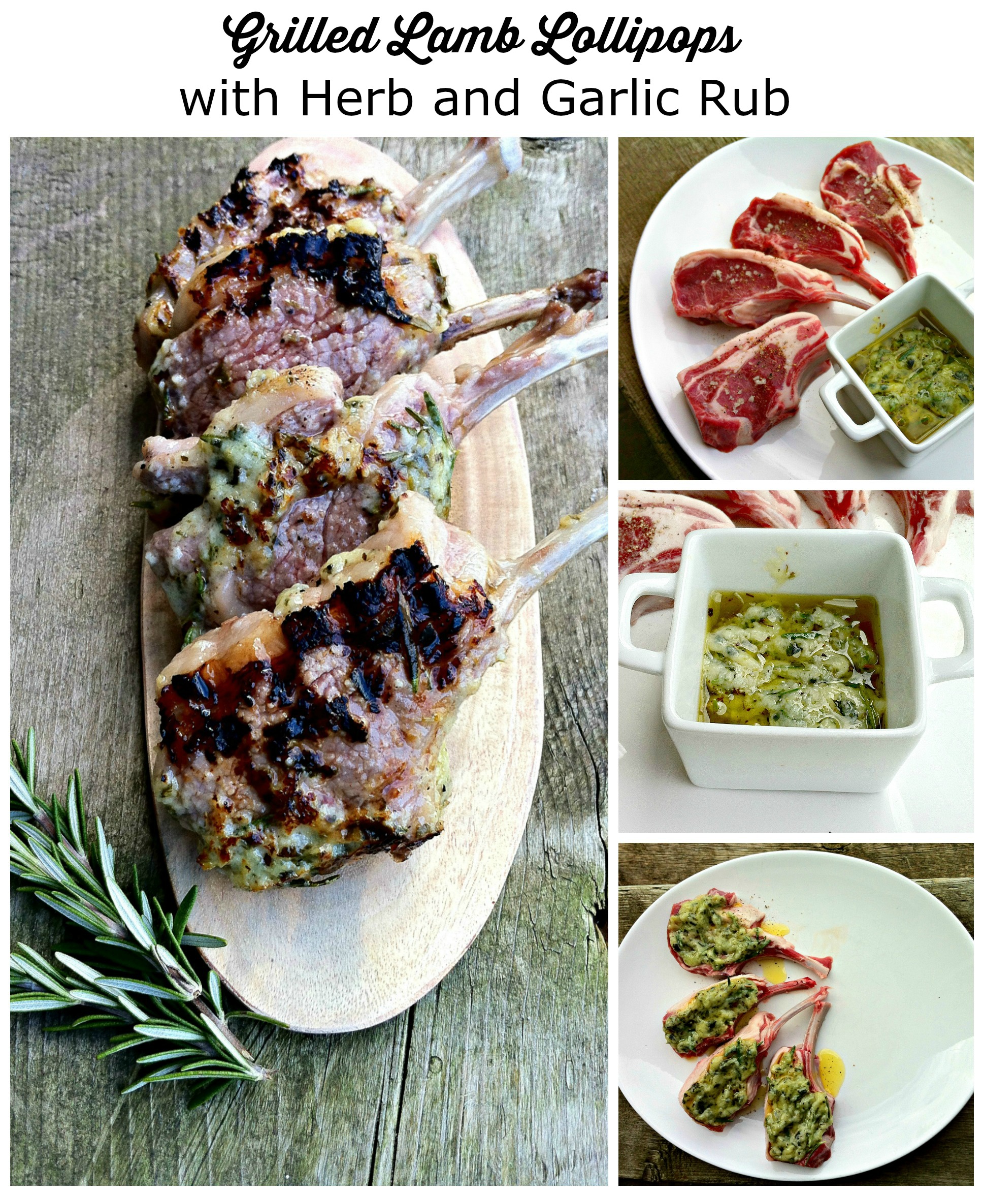 Grilled Lamb Lollipops with Herb and Garlic Rub Marinade