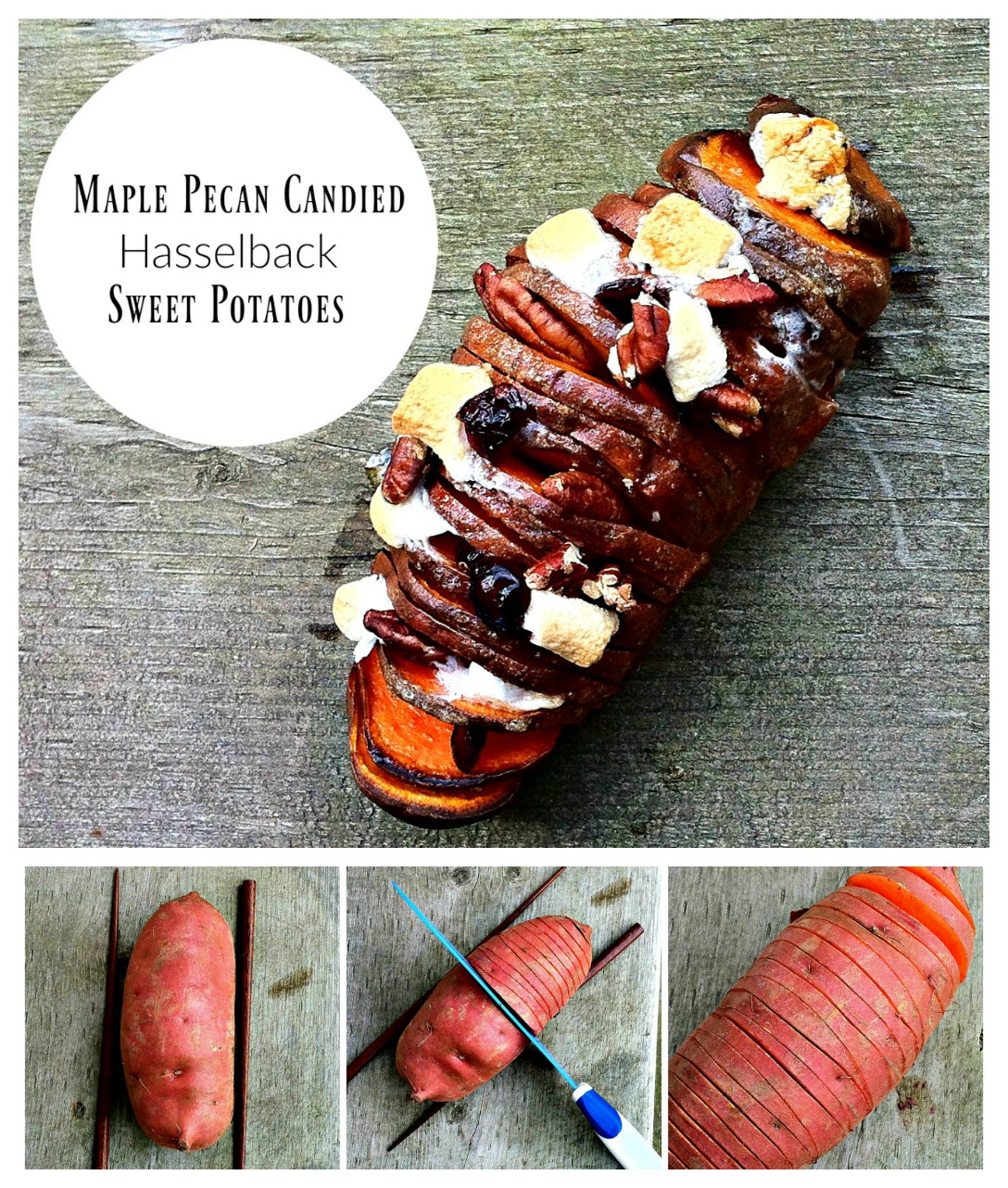 Maple Pecan Candied Hasselback Sweet Potatoes Recipe
