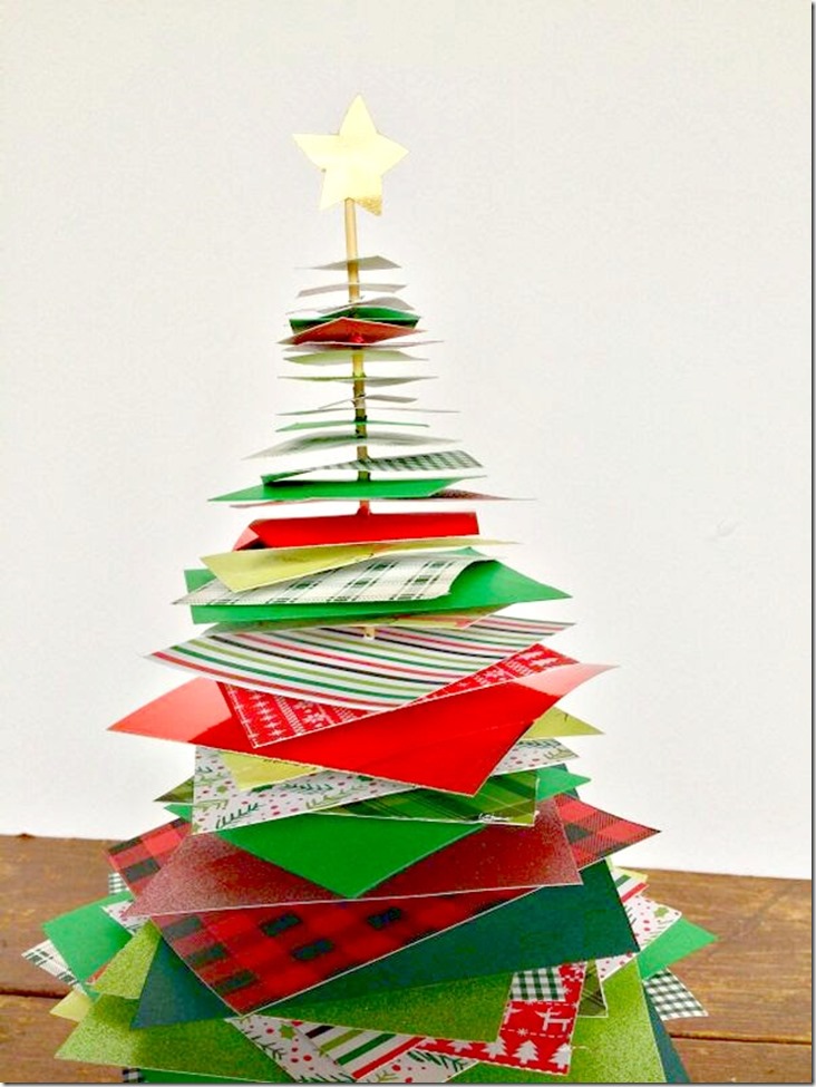 stacked paper Christmas tree