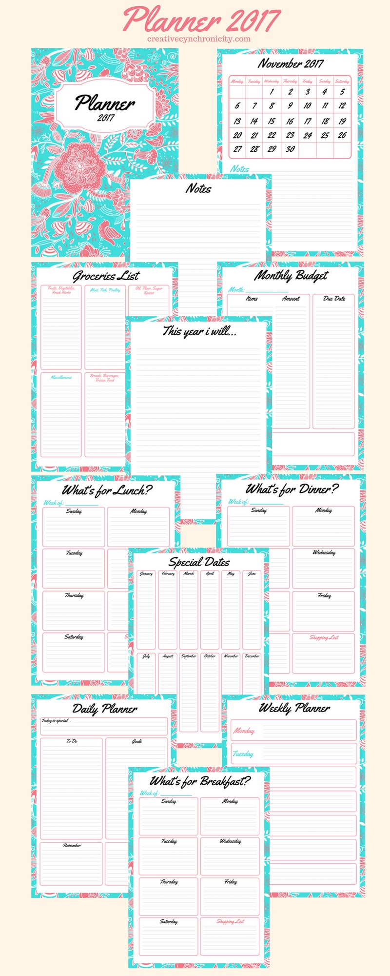 2017 Planner Printable