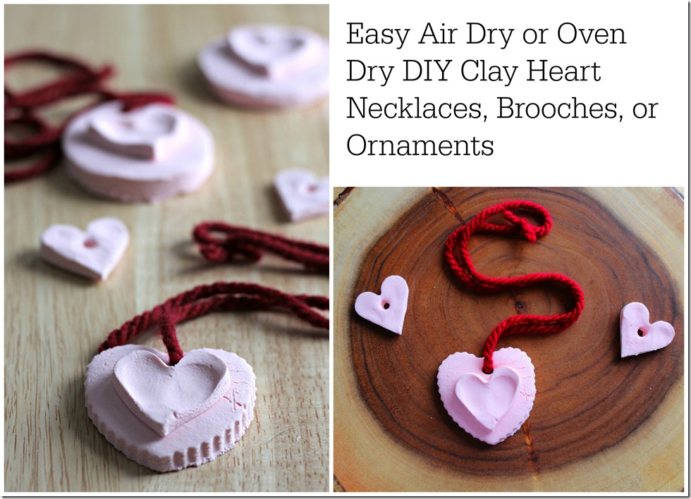 Simple Air Dry or Oven Dry Clay Hearts for Valentine's Day