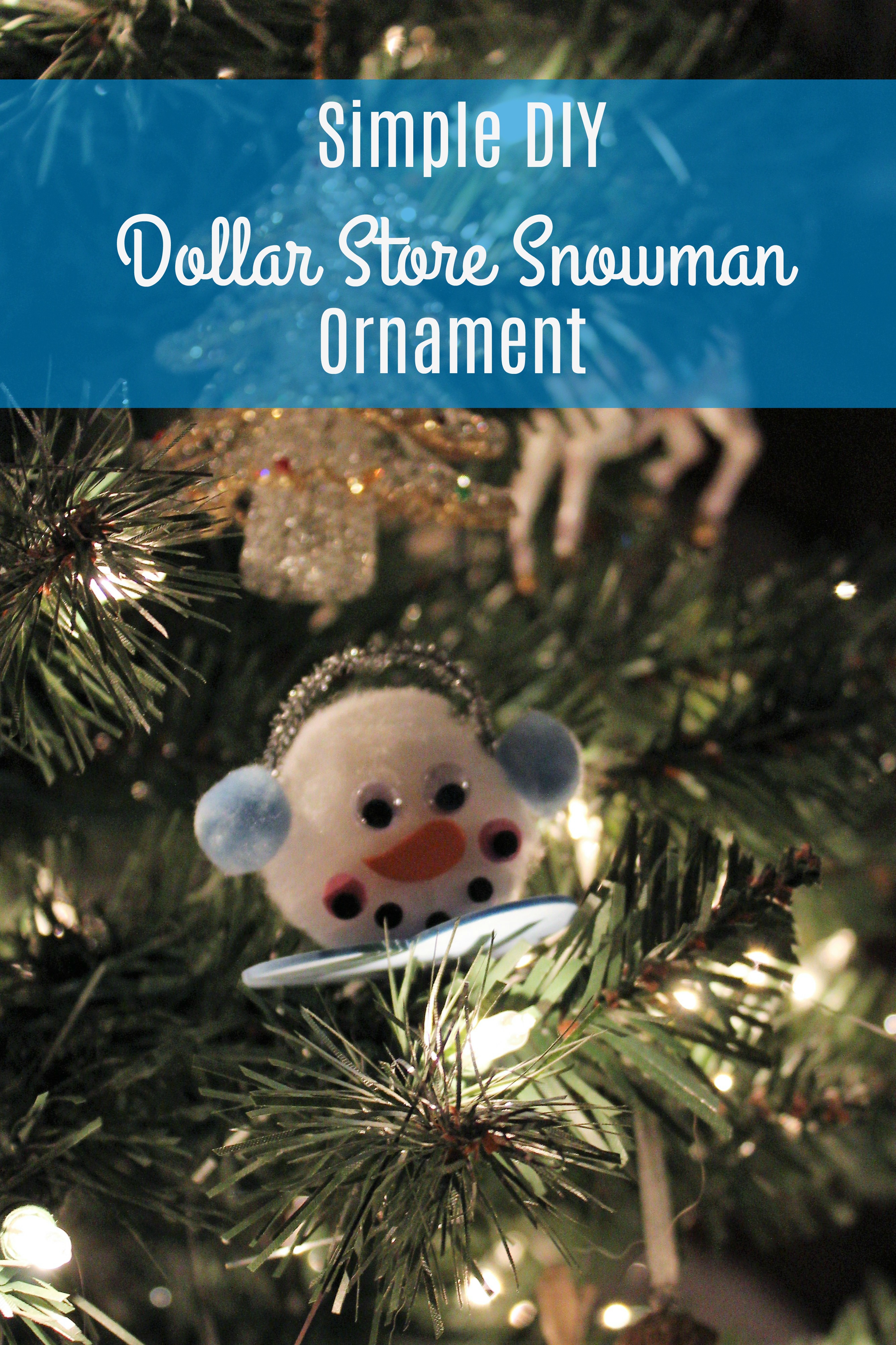 DIY dollar store snowman ornament