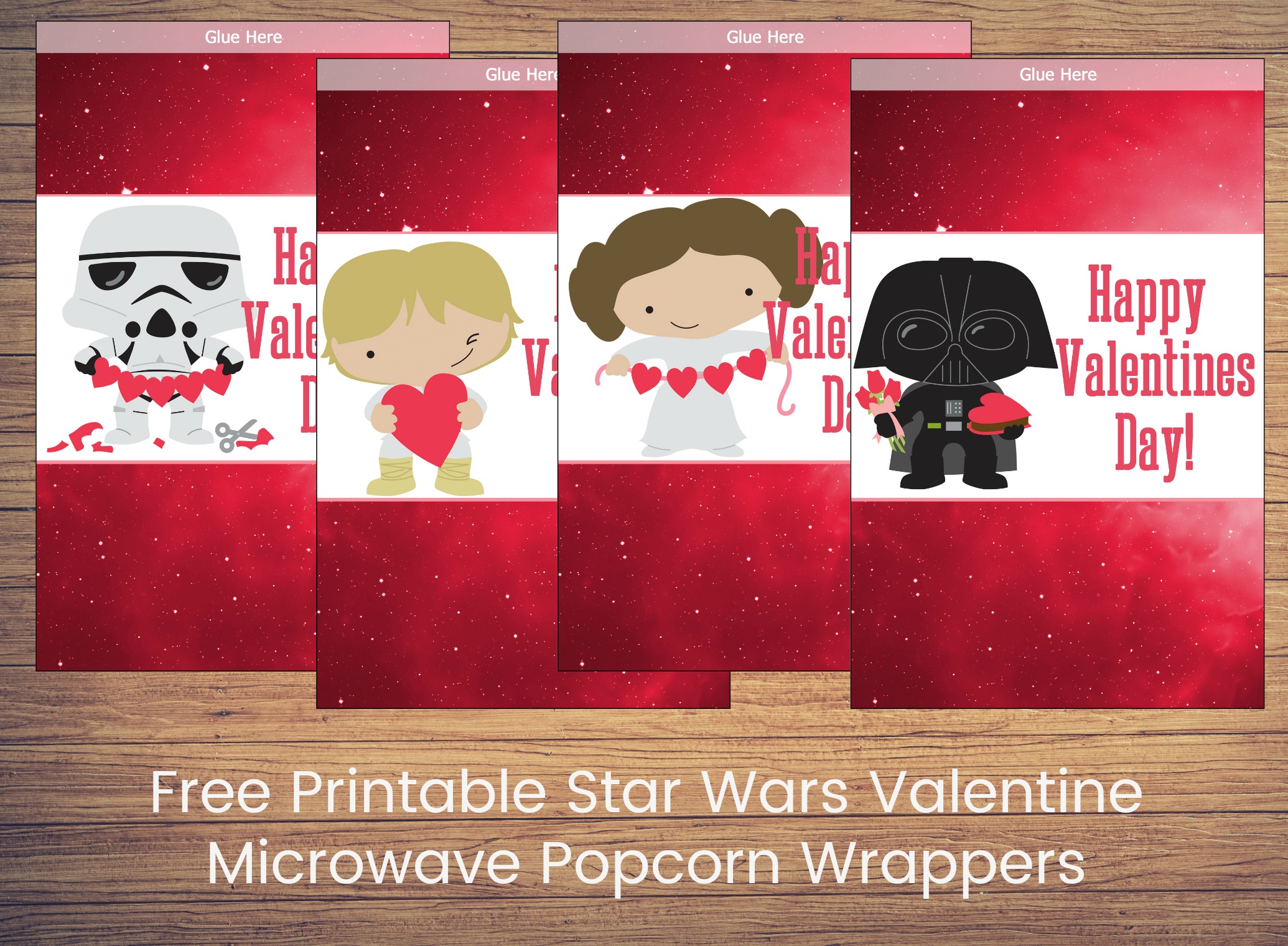 free printable star wars valentine microwave popcorn wrappers