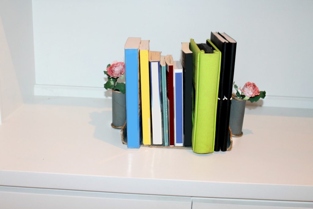bookends made from cardboard box