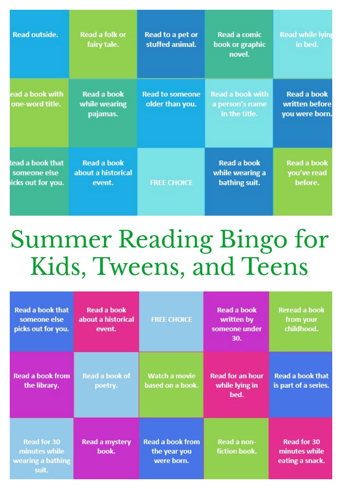 summer reading bingo