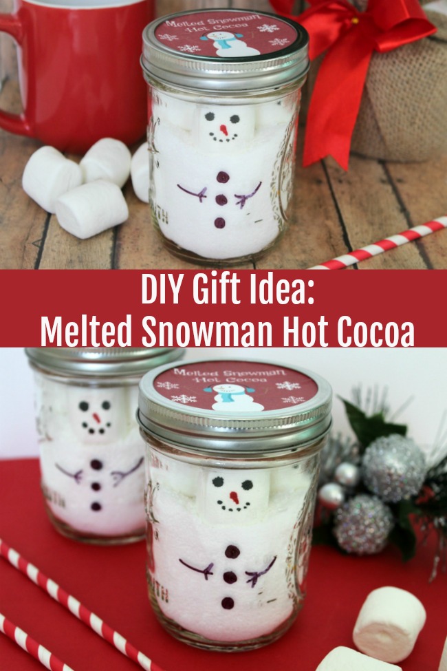 diy gift idea melted snowman hot cocoa mix
