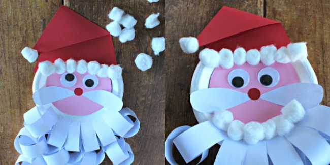 santa beard and hair made with cotton balls