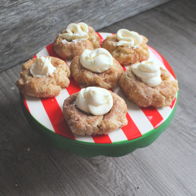 Scrumptious snickerdoodle thumbprint cookies