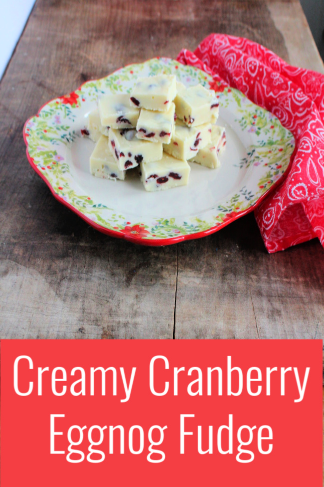 creamy cranberry eggnog fudge