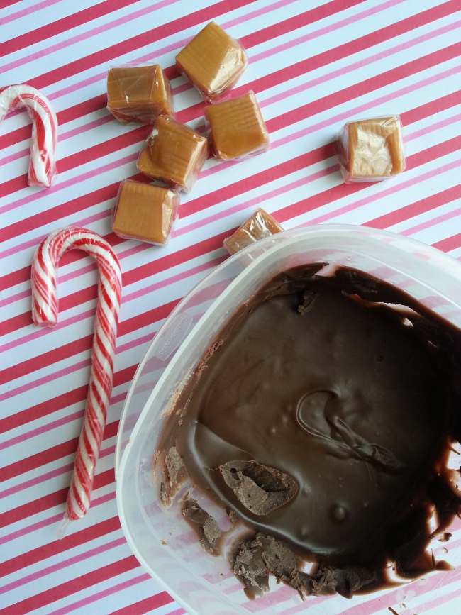 ingredients needed for candy cane caramels