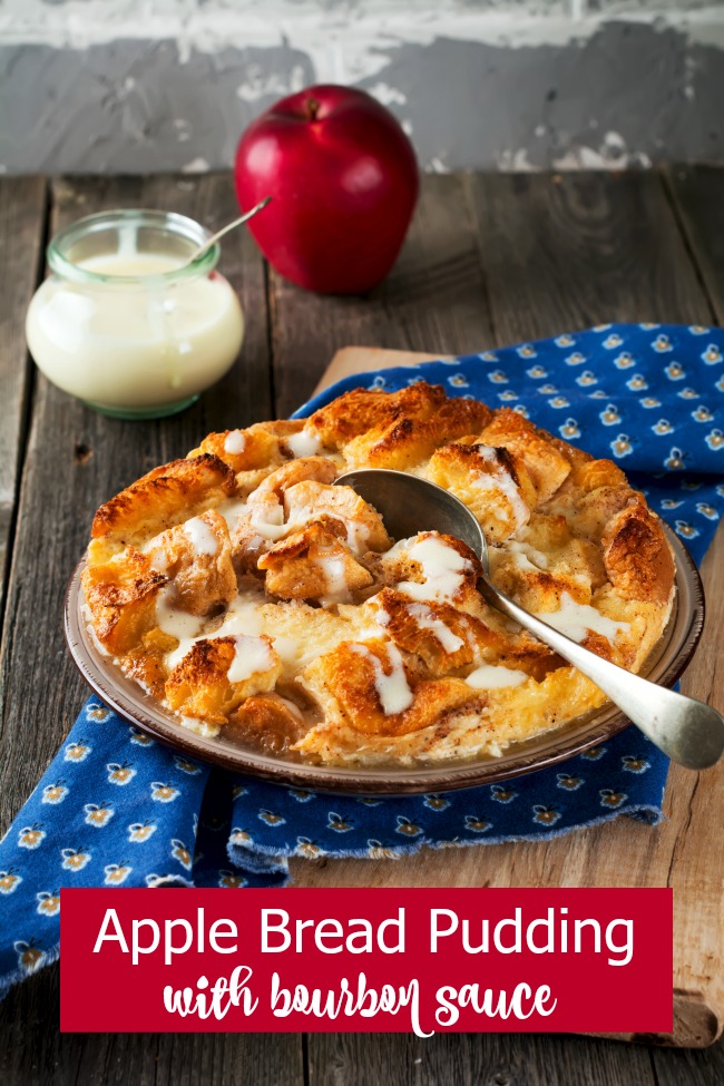 apple bread pudding with bourbon sauce