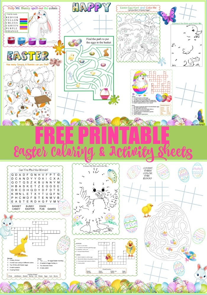 Easter coloring and activity sheets