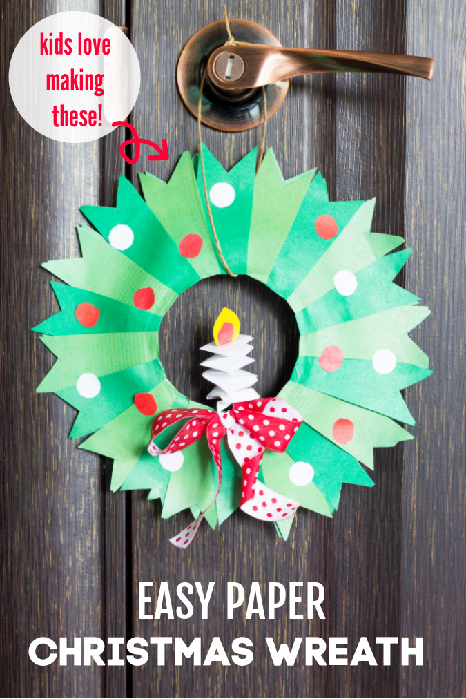 paper Christmas wreath for kids to make