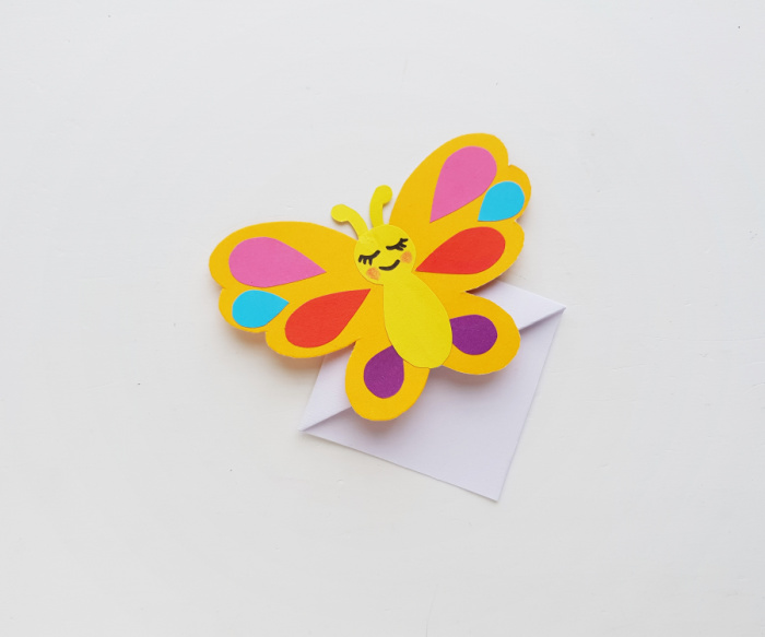 Butterfly design added to origami corner bookmark