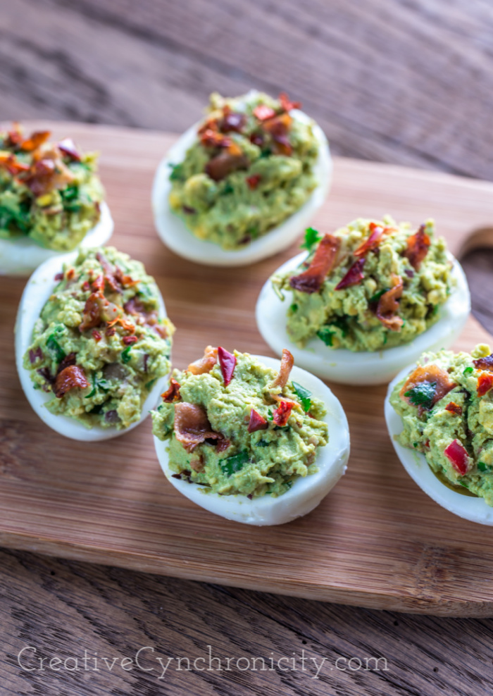 bacon avocado deviled eggs