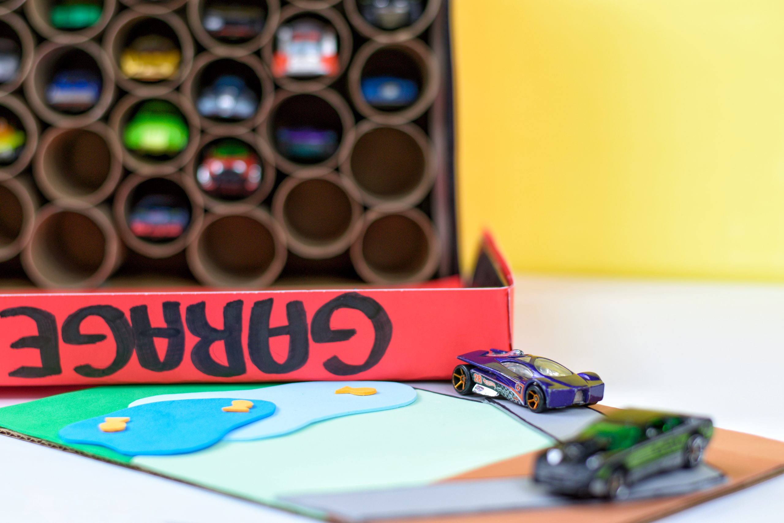 Shoebox Garage for Toy Cars Creative Cynchronicity