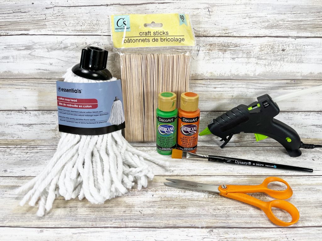 supplies needed for mop beard leprechaun craft