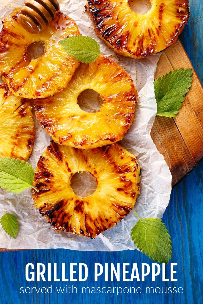 grilled pineapple served with mascarpone mousse