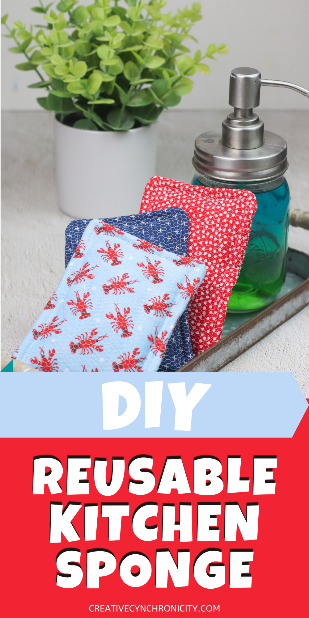 DIY Reusable Kitchen Sponge - Creative Cynchronicity