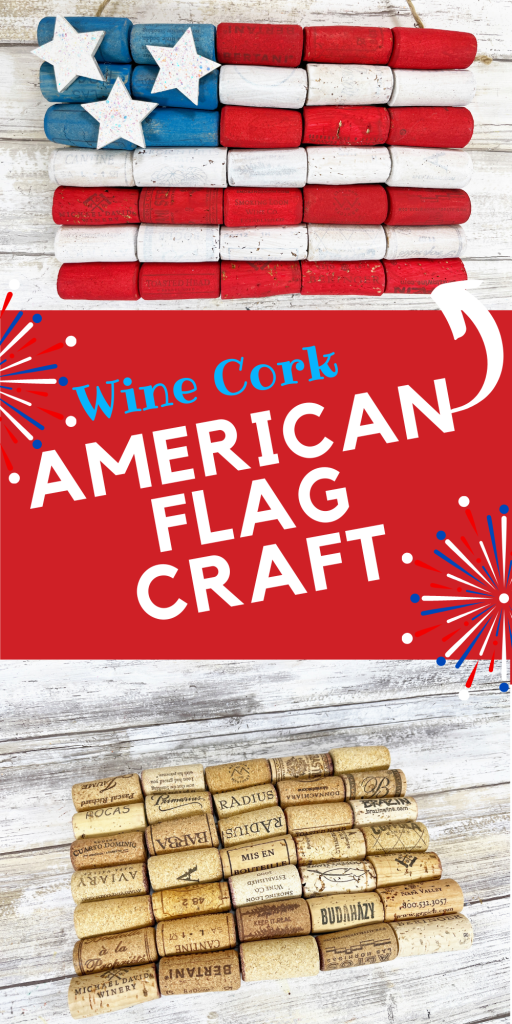 wine cork american flag craft