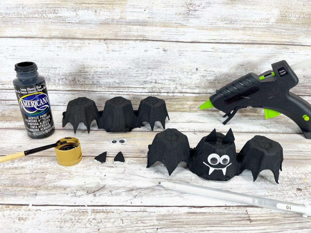 Decorative Bats on Black Craft Plastic 