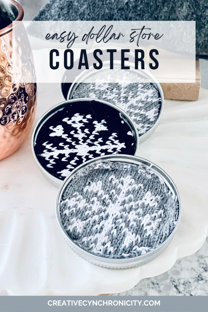 easy dollar store Mason Jar Lid Coasters